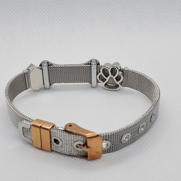 💗 Rose Gold/Silver Dog Mom Bracelet - Picture 2 of 7